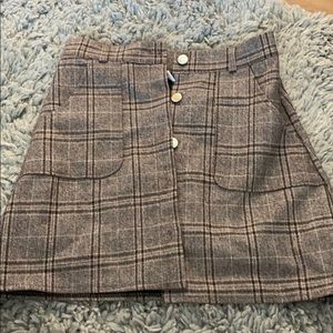 Plaid skirt button down